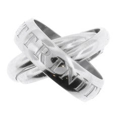 Cartier 18 Karat White Gold OR AMOUR ET TRINITY Band Ring 3