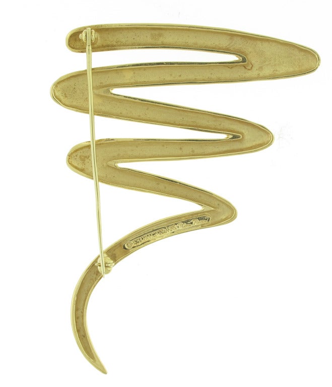 Modern Tiffany & Co. Yellow Gold Paloma Picasso Large Scribble Brooch