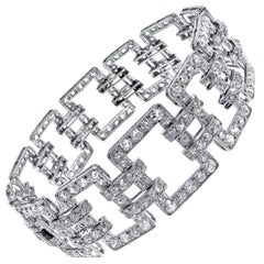 Diamond Open Link Antique Edwardian Bracelet