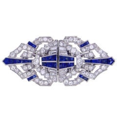 Art Deco Sapphire and Diamond Clips