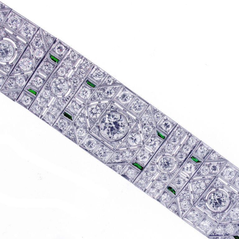 Diamond Platinum Art Deco Bracelet at 1stdibs