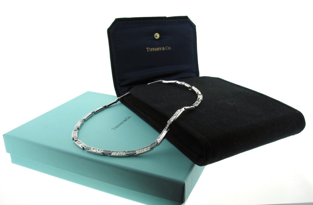 Tiffany White Gold And Diamond Atlas Necklace at 1stdibs