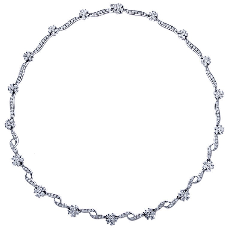 Diamond ribbon necklace from the Whisper Collection