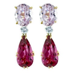 Rubellite And Kunzite Drop Earrings 10