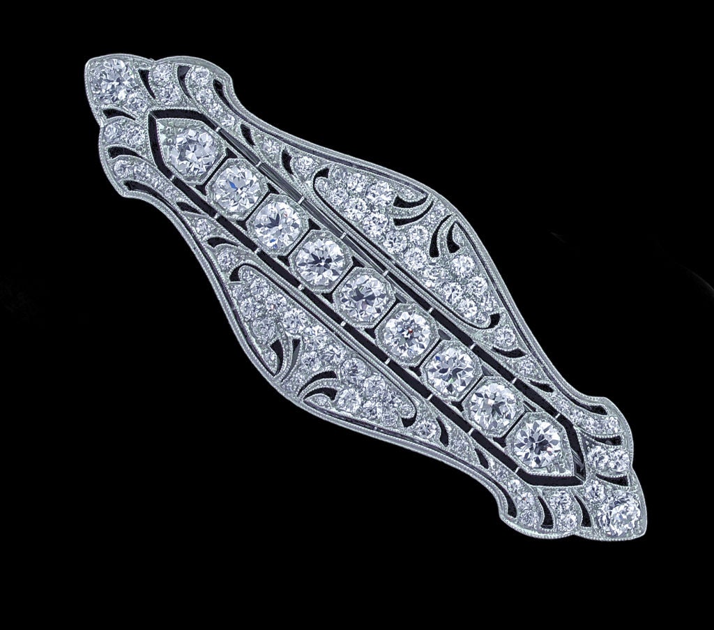 TIFFANY & CO. Belle Époque Diamond Brooch In Excellent Condition In Bethesda, MD