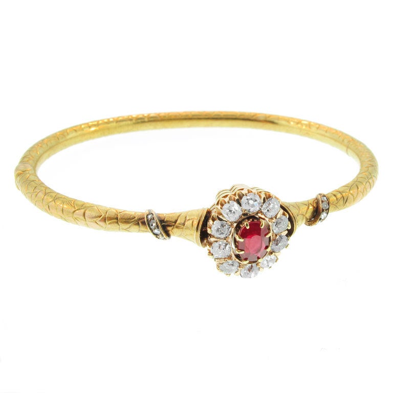 FABERGE Ruby Diamond Yellow Gold Bracelet