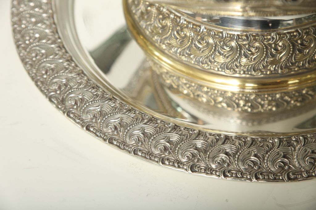 Tiffany & Co sterling punch bowl and matching plate