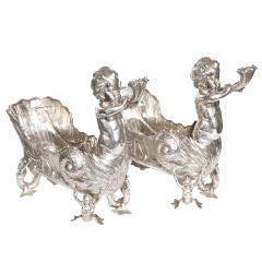 Antique Pair  sterling silver centerpieces