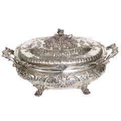 Antique Roccoco German silver tureen