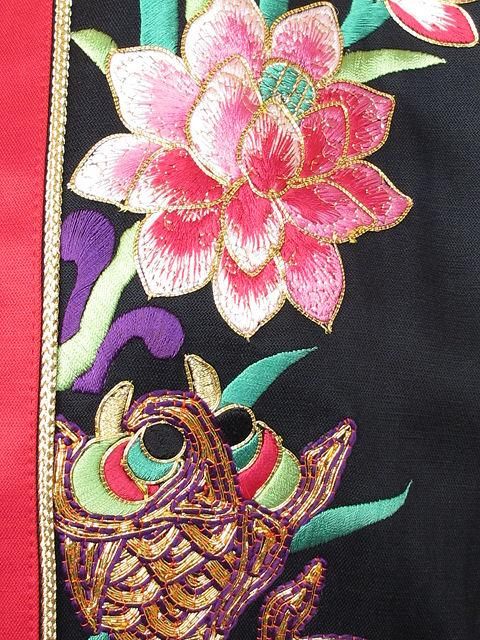 Women's Rare Yamamoto Kansai 2pc Black Embroidered Kimono Skirtset For Sale