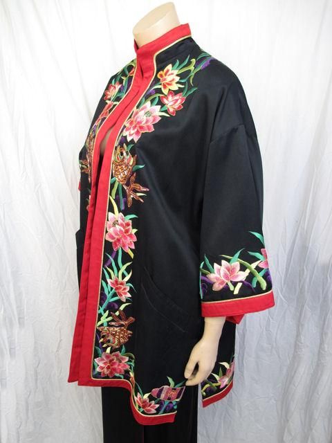 Rare Yamamoto Kansai 2pc Black Embroidered Kimono Skirtset For Sale 1
