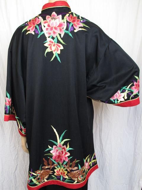 Rare Yamamoto Kansai 2pc Black Embroidered Kimono Skirtset For Sale 3