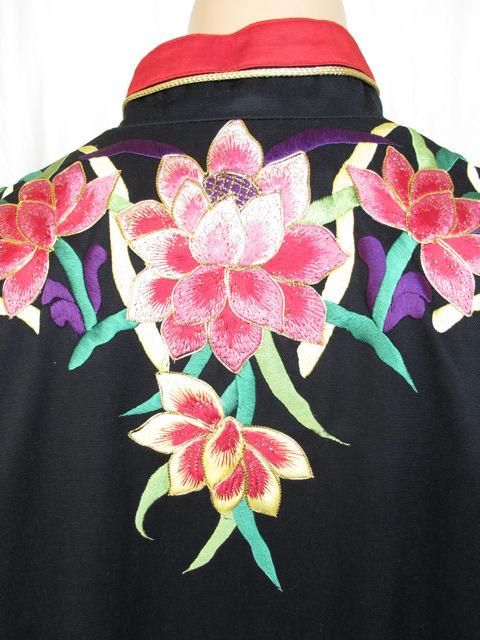 Rare Yamamoto Kansai 2pc Black Embroidered Kimono Skirtset For Sale 4