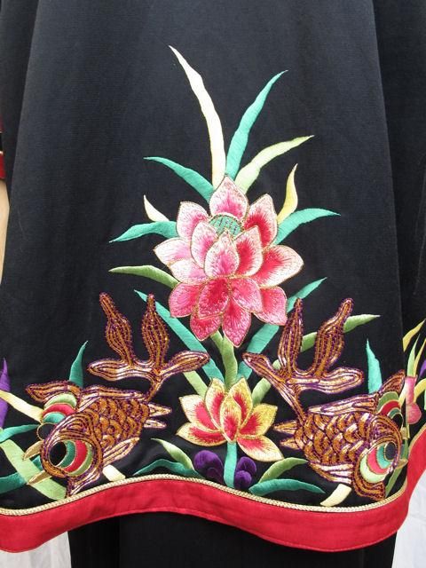 Rare Yamamoto Kansai 2pc Black Embroidered Kimono Skirtset For Sale 5