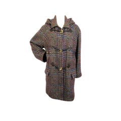 Hermes Tweed Hooded Coat