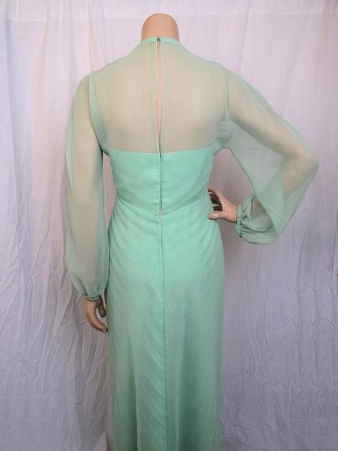 TRAVILLA Green Pleated Gown For Sale 4