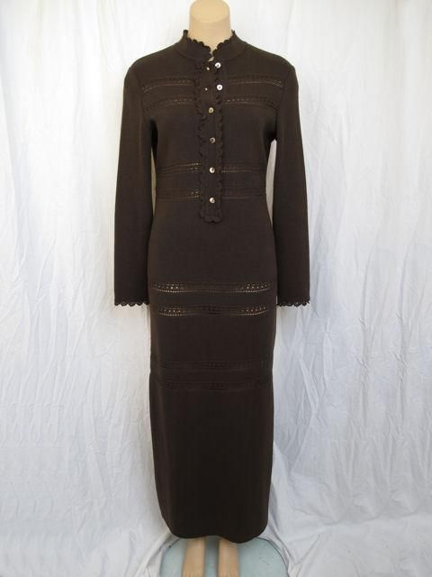 VALENTINO Brn Cashmere Blend Peek-A-Boo Dress