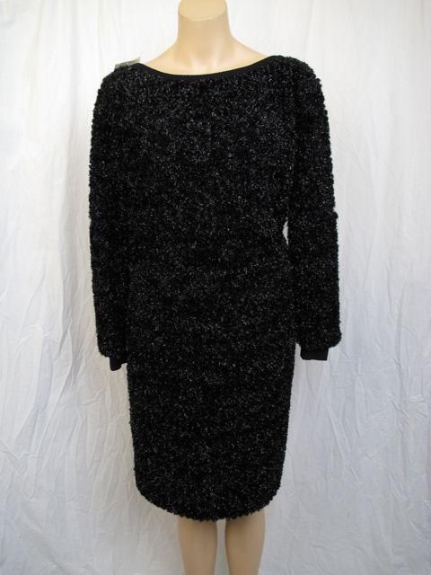 YVES SAINT LAURENT Blk Sparkly Backless Mini Dress - With Tags