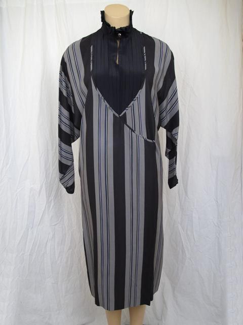GUCCI Striped Silk Faux Wrap Dress