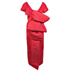 Vintage ISAAC MIZRAHI HUGH Red Bow Detail Dress