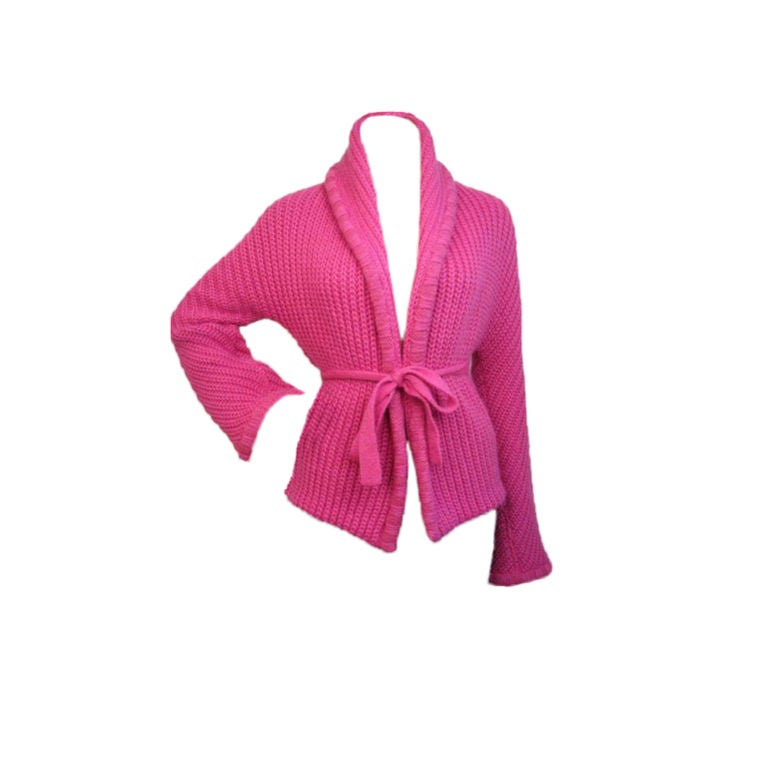 Missoni Pink Oversized Belted Cardigan For Sale