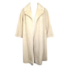 Vintage LILLI ANN Off White Mohair Swing Coat