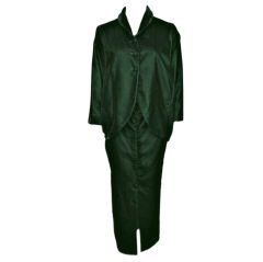 ROMEO GIGLI 2pc Green Velvet Bubble Jacket Skirtset