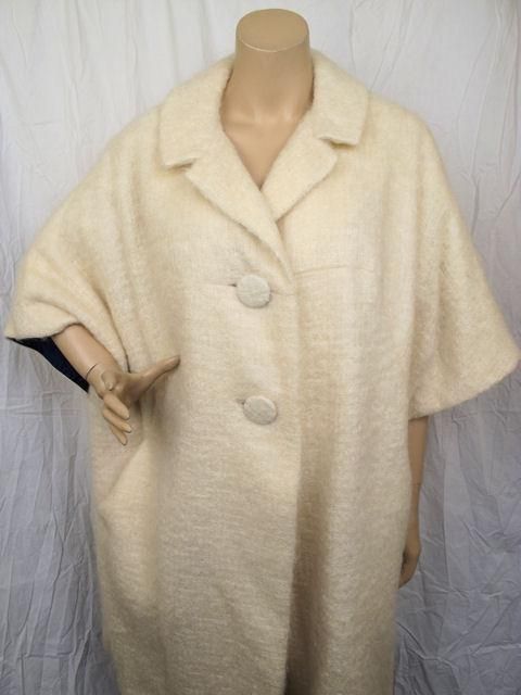 Women's MR. BLACKWELL  Off White Mohair Coat For Sale