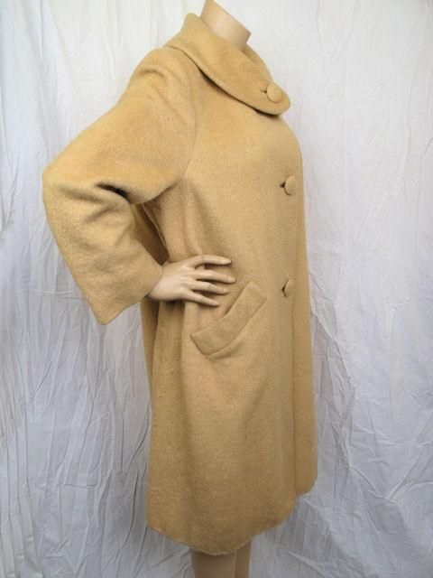 LILLI ANN Tan Wool & Mohair Coat For Sale 1