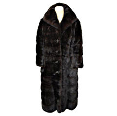 Vintage MAX BOGEN Dark Brown Mink Fur Fitted Coat