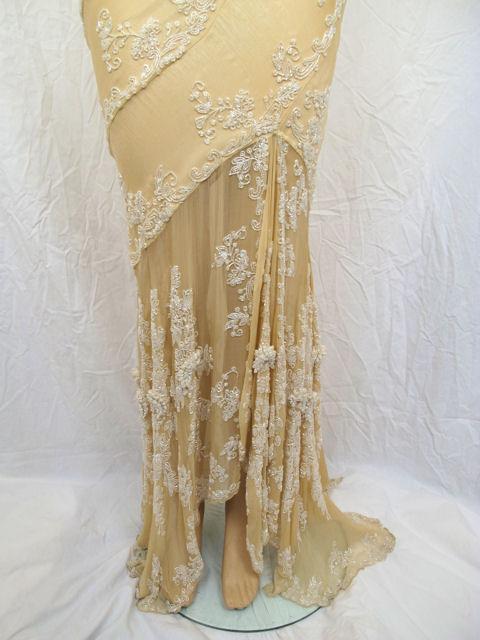 Women's EAVIS & BROWN Light Peach Beaded Gown