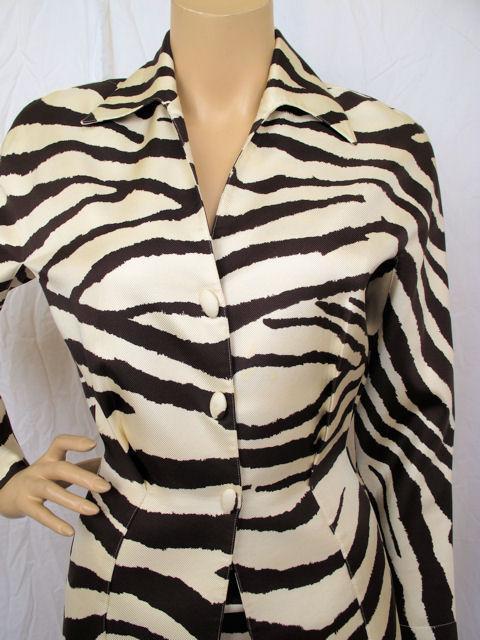 THIERRY MUGLER Tan & Brown Zebra Print For Sale 1