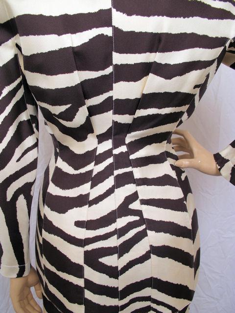 THIERRY MUGLER Tan & Brown Zebra Print For Sale 5