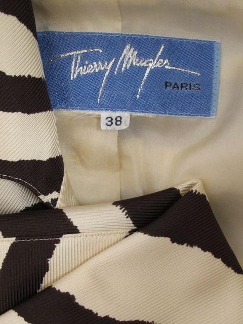 THIERRY MUGLER Tan & Brown Zebra Print For Sale 6