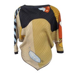 Vintage MICHAELE VOLLBRACHT Grn & Blk Pattern Top