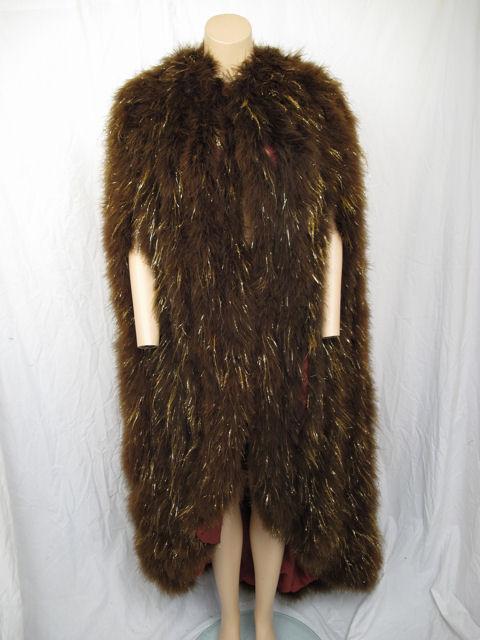 ALFRED BOSAND Feather & Sequin Long Vest Cape