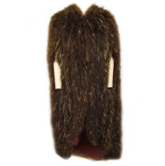 Vintage ALFRED BOSAND Feather & Sequin Long Vest Cape