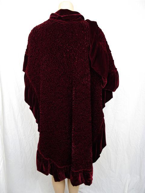 CHRISTIAN DIOR Burgundy Velvet Ruffled Wrap 3