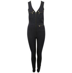 GUCCI Charcoil Gray Fitted Jumpsuit