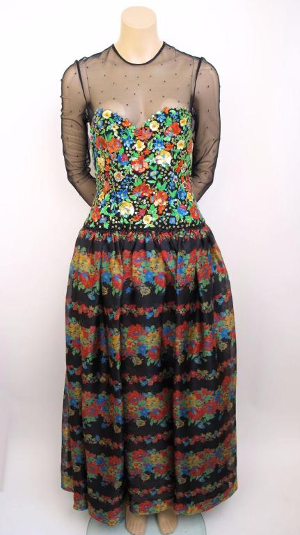 CAROLINA HERRERA Sequins & Embroidery Dress