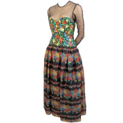 Vintage CAROLINA HERRERA Sequins & Embroidery Dress