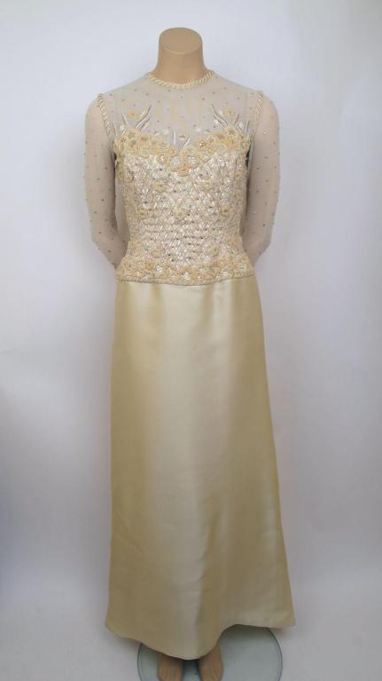 CAROLINA HERRERA Ivory Beaded & Embroidered Dress