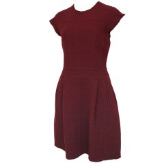 OSCAR DE LA RENTA Burgundy Boucle Dress