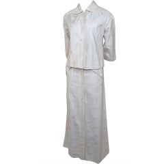 Retro COURREGES Off-White 2pc Long Skirtset