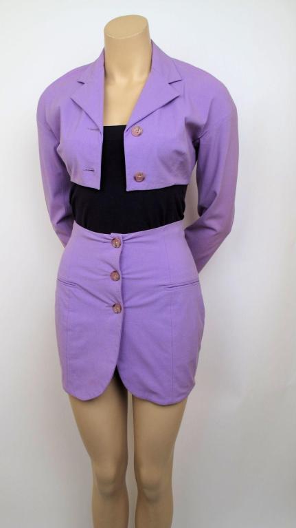 DOLCE & GABBANA 3pc Lavender Mini Skirt Set