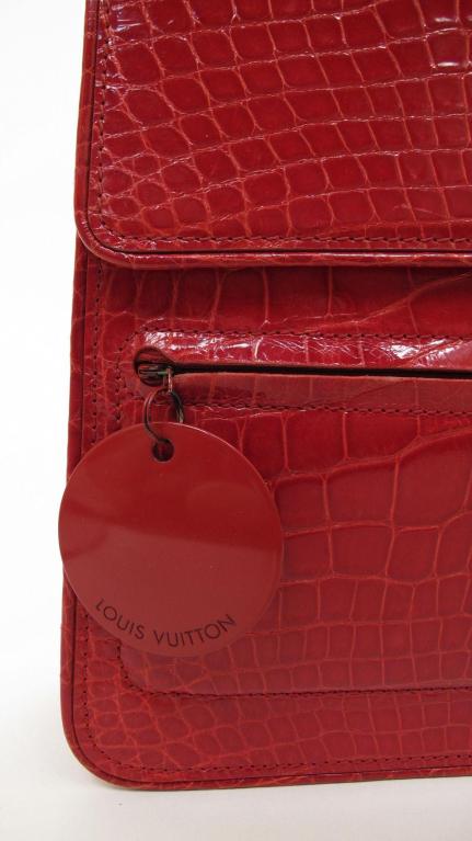 LOUIS VUITTON Rare Limited Ed. Squary Red Alligator Bag For Sale 1