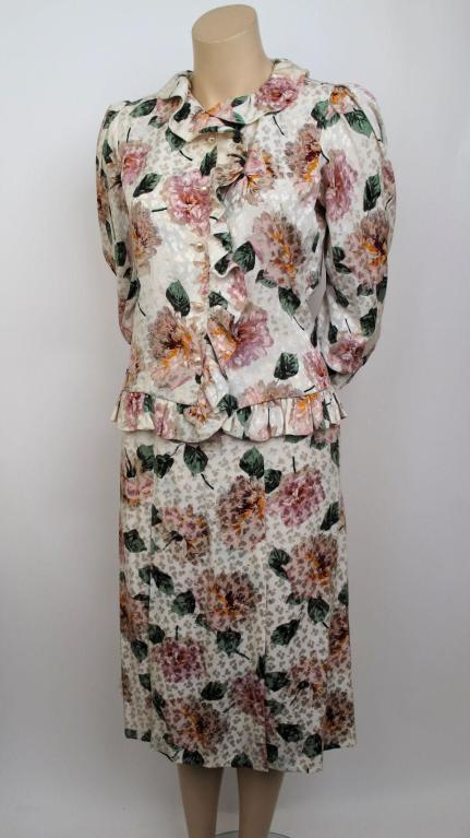 YVES SAINT LAURENT Haute Couture 2pc Floral Skirtset