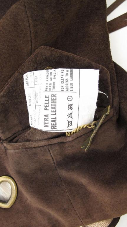 MOSCHINO Brown Suede Hearts & Arrows  Fringed Cropped Jacket 7