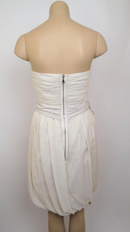 Chloe Ecru Pleat Dress