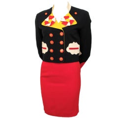 MOSCHINO Cheap & Chic Whimsical Skirtsuit